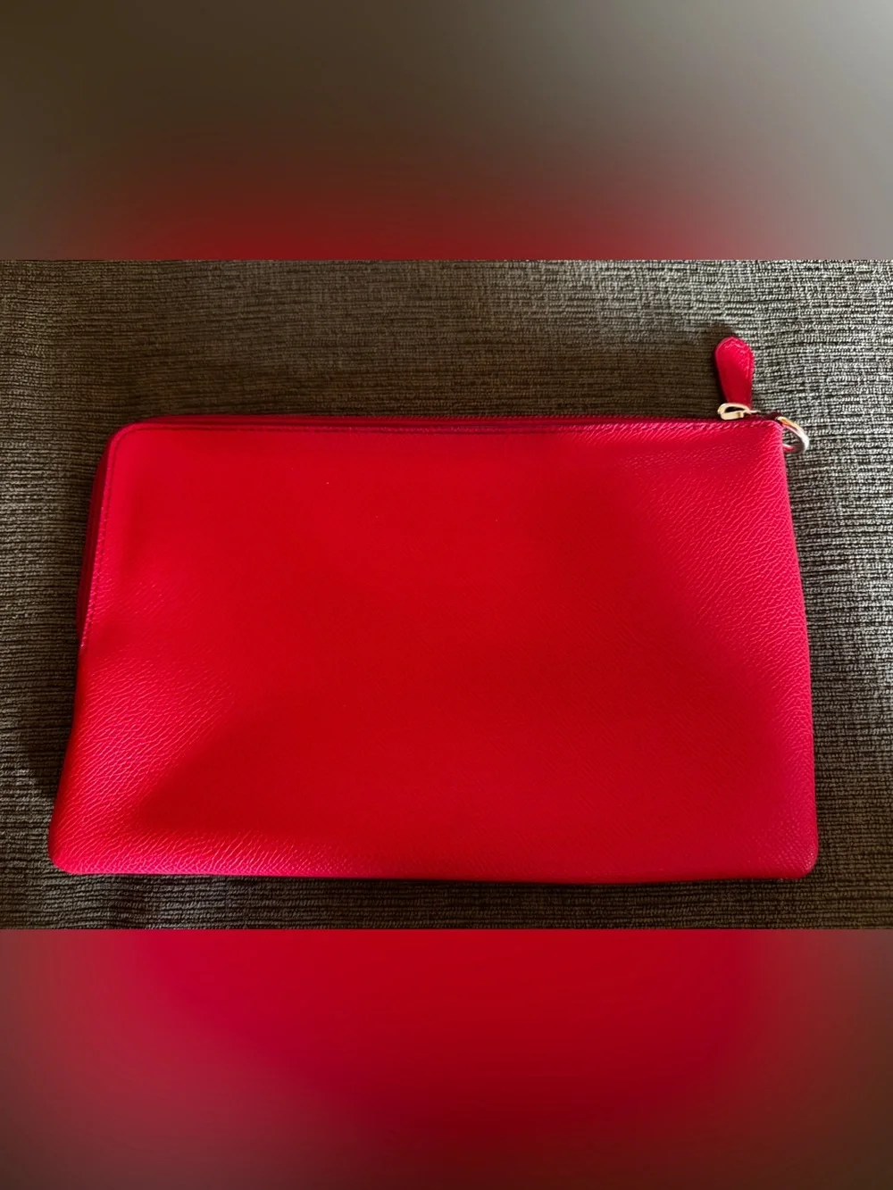 Coach Red Leather Zip Pouch